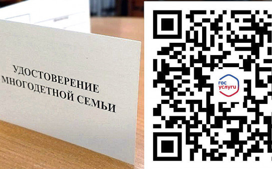 Электронное удостоверение многодетной семьи
